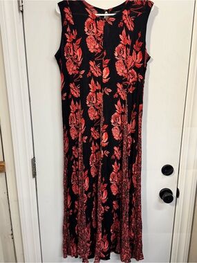 VTG 90s American Angel Womens Red Black Floral Maxi Fairy Grunge Y2K